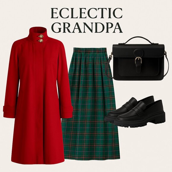 Vintage Vibrant Red Raincoat with Chic Gold Buttons - Stay Stylish & Dry! - Picture 3 of 14